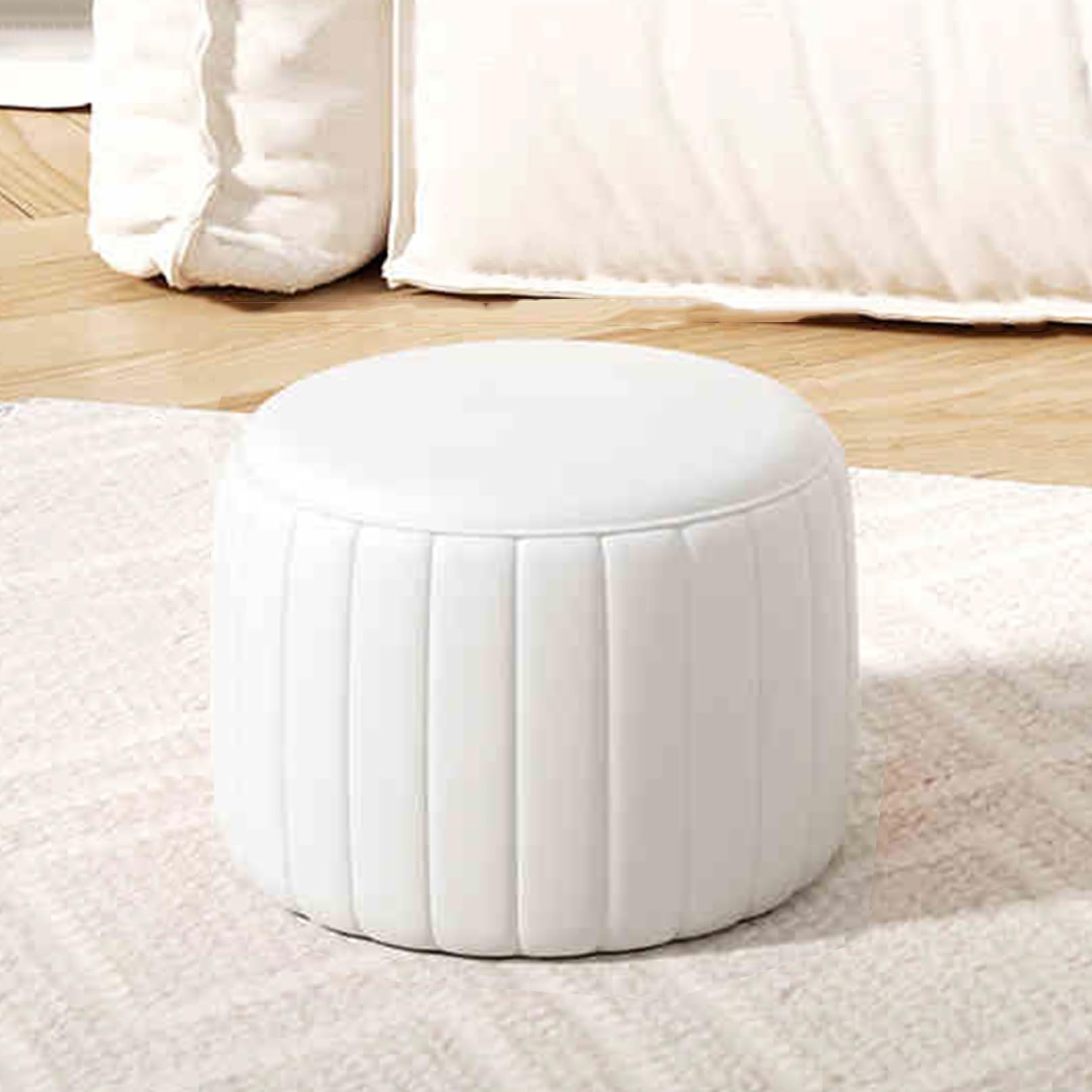 Pouf ottoman rond : confort moelleux pour soulager vos jambes
