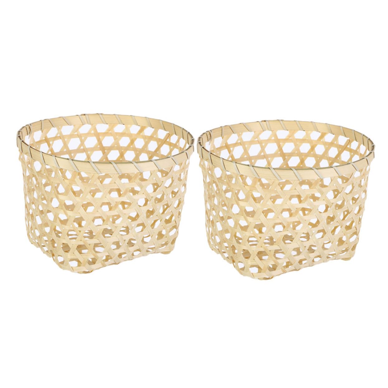 Unomor 2pcs Storage Basket Pasta Fruit Holders Willow Fruits Bowl Wicker Vegetable Basket Food Containers Vegetable Colander Hand Woven Basket Household Food Baskets Fruit Baskets