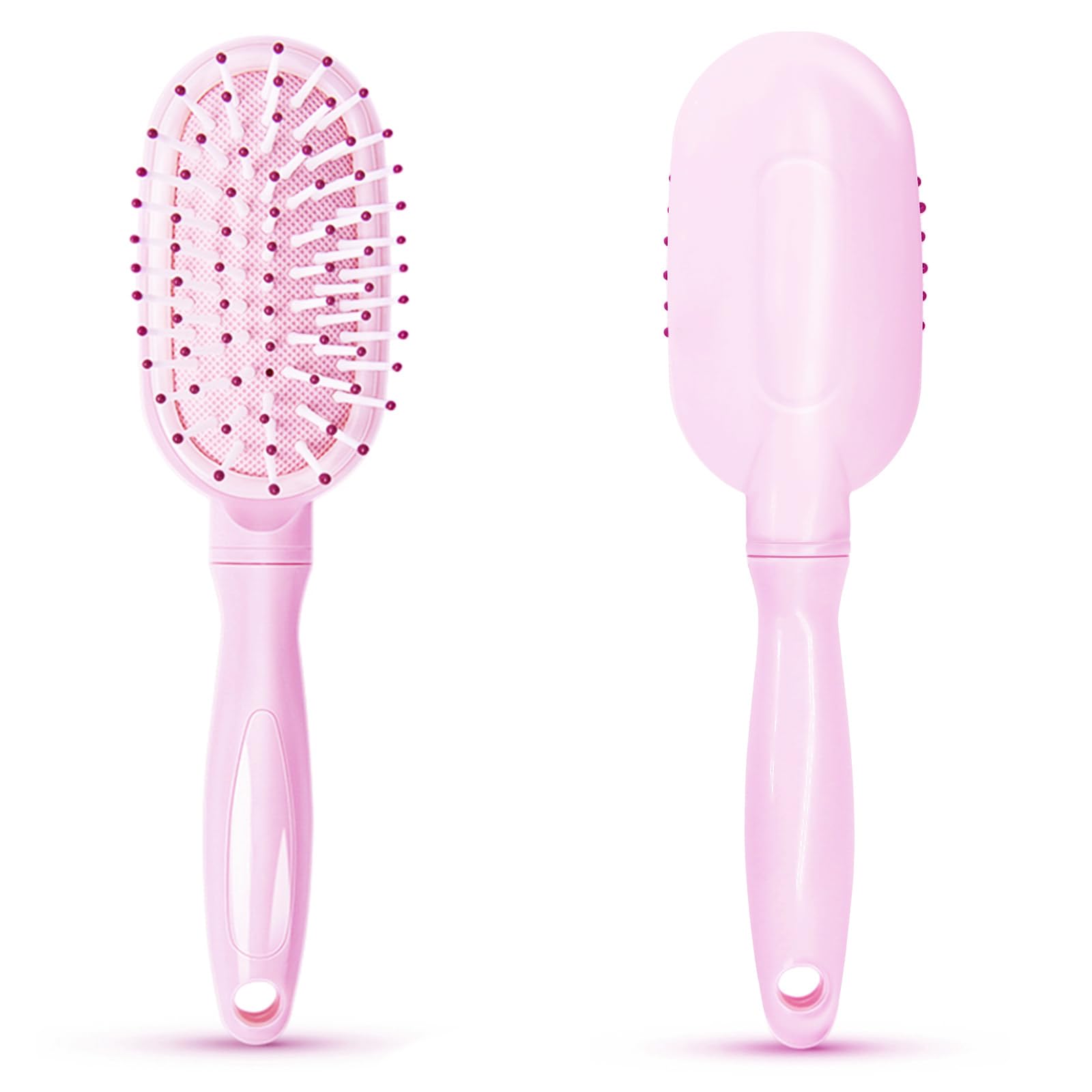 Arthaxi Mini Hair Brush for Little Girls, Small Hair Detangling Paddle for Pain-free Brushing, Little Cute Detangler for Kids on All Hair Types, Pink,