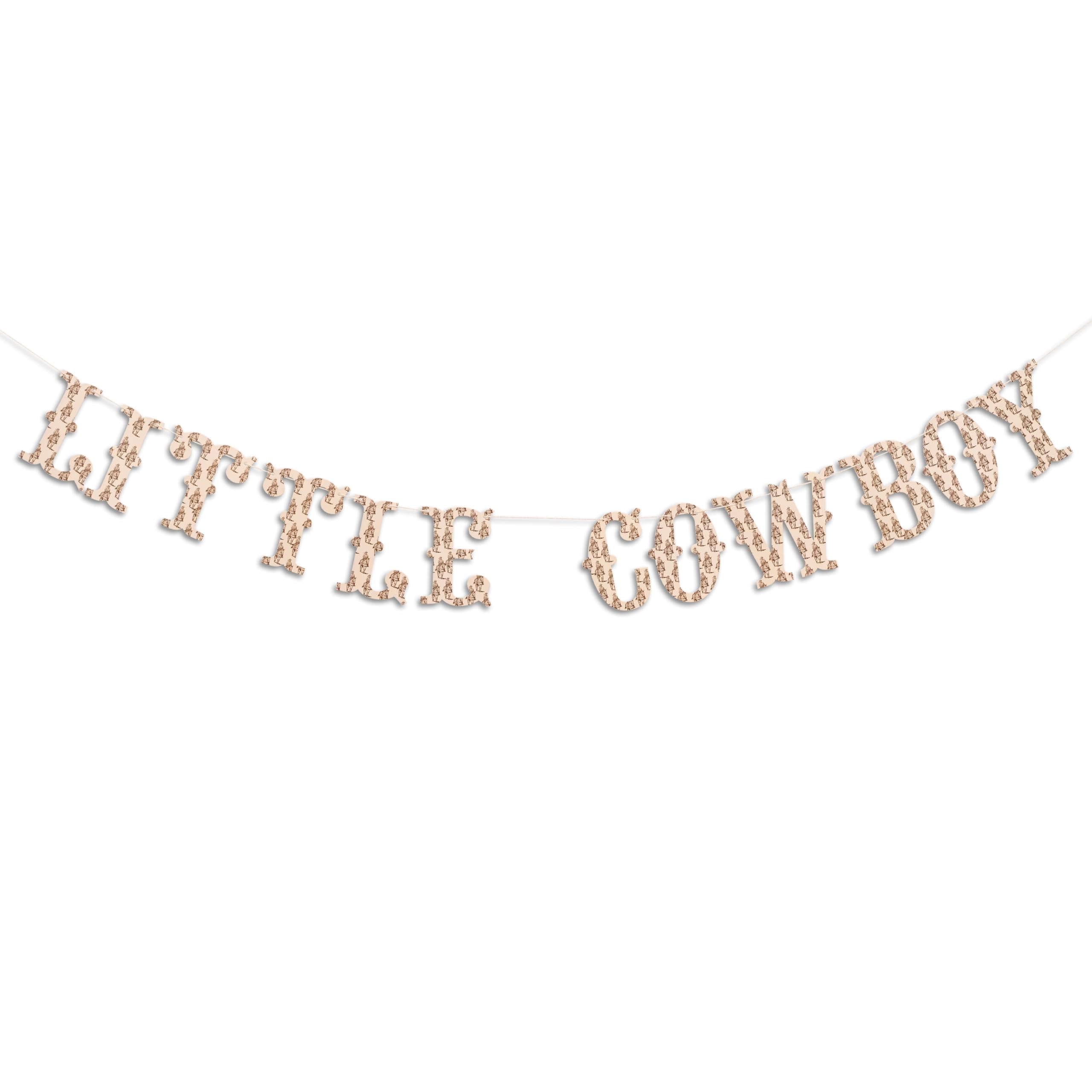 ZAIBIANHAO Little Cowboy Banner - West Cowboy Rodeo Hanging Banner,Western Baby Shower Birthday Party Decorations,Wild West Rustic Party Supplies