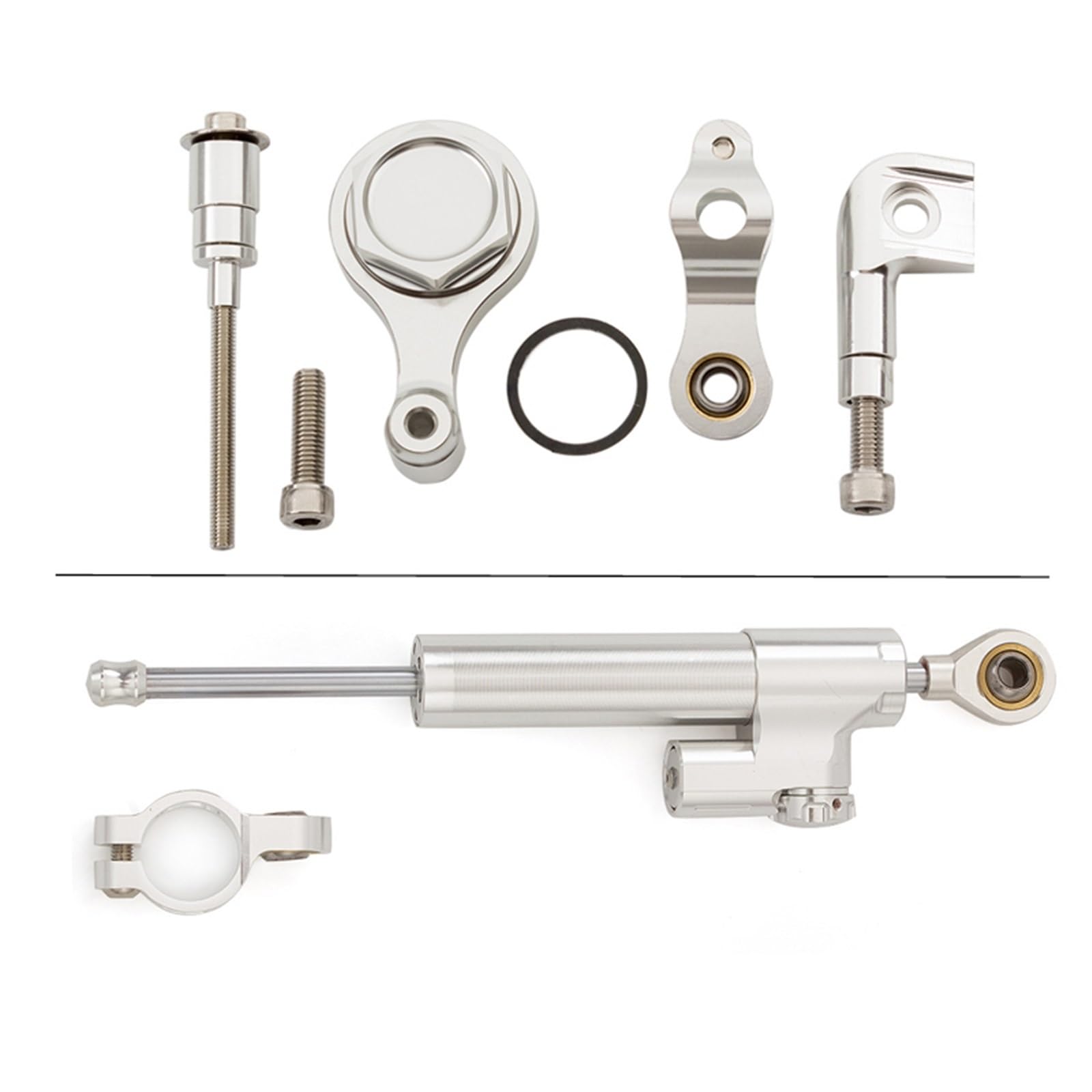 Motorradhalterung einstellbarer Motorrad-Lenkungsdämpfer Für YAMA&HA Für YZF R1 2002–2015, Halterung Passend Stoßdämpfer CNC-Montagesatz (Color : Q)