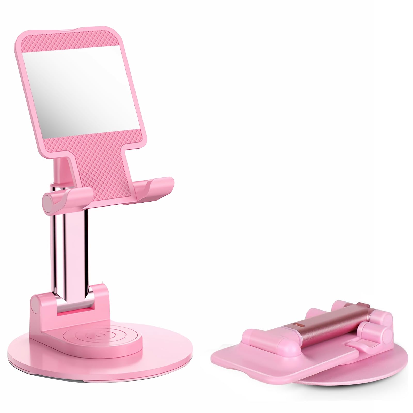 新品】卓上 スマホ スタンド 折り畳み式 コンパクト 軽量 ピンク