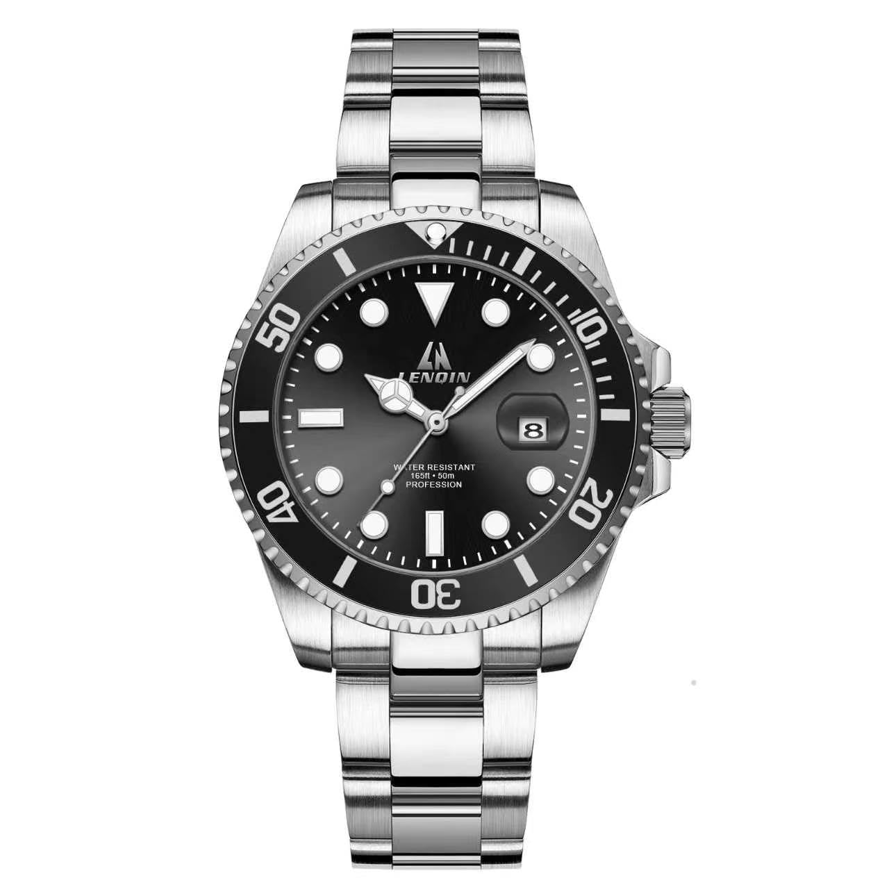 LN LENQIN Reloj Hombre Relojes de Acero Inoxidable para Hombres Reloj de Cuarzo Analógico Resistente Al Agua Relojes de Pulsera para Hombres con Fecha Relojes Casuales de Moda Luminosos