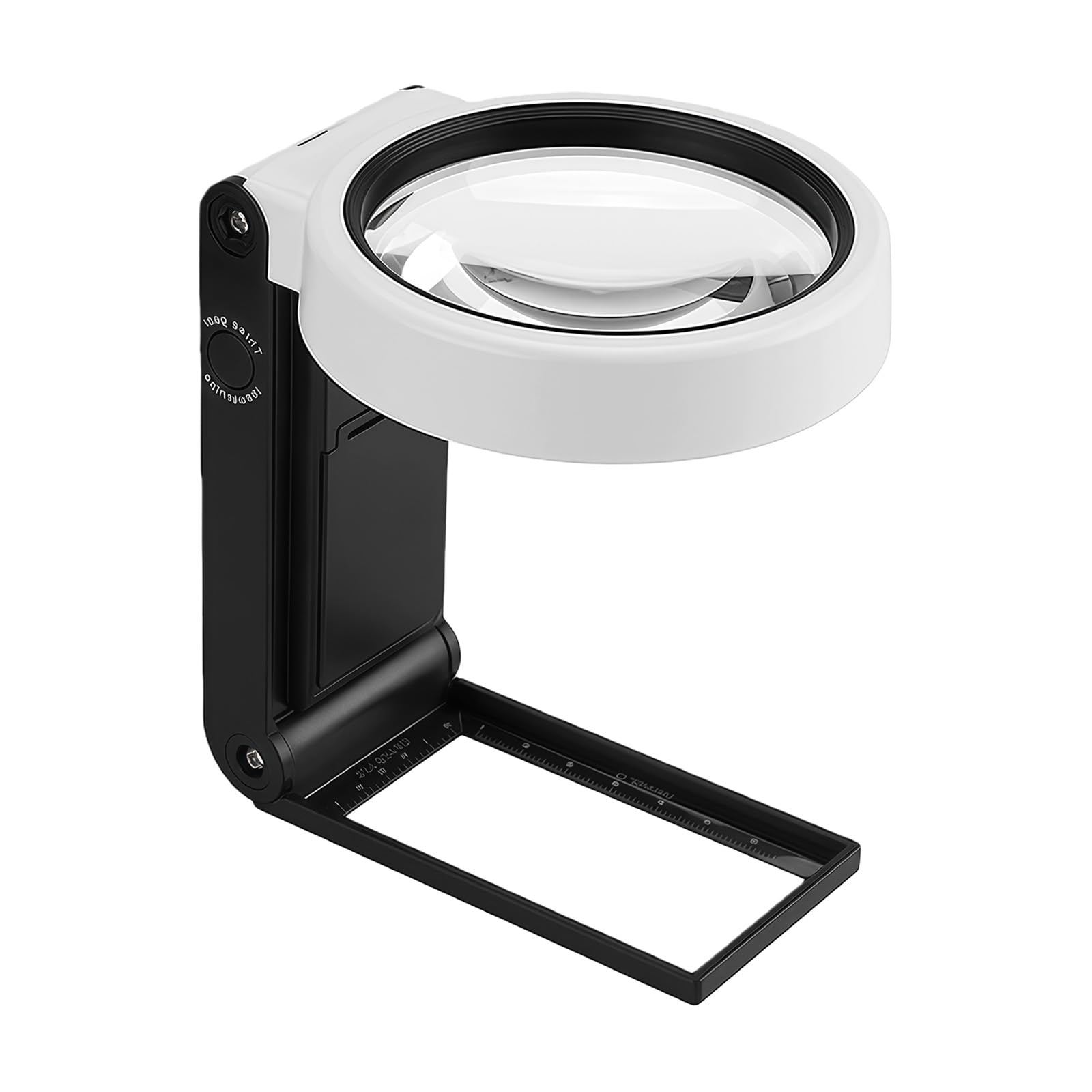 Magnifier 10X Magnification Handheld Lens with Light and Anti Slip Grip for Hobbies and Professional Use Folding Magnifier