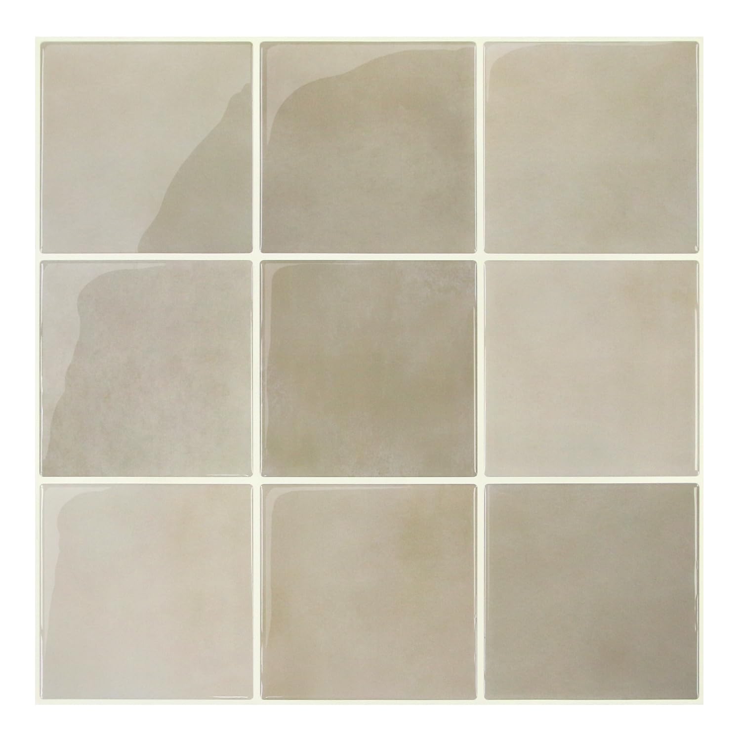 COMSTICKC Più Spessa Piastrelle Adesive Cucina Bagno Marrone, 10 Pezzi 30,5 x 30,5 cm, Adesivi per Piastrelle Bagno, Murali 3D Autoadesivo Cucina Decorativi, Impermeabili, Spessore 2,5 mm