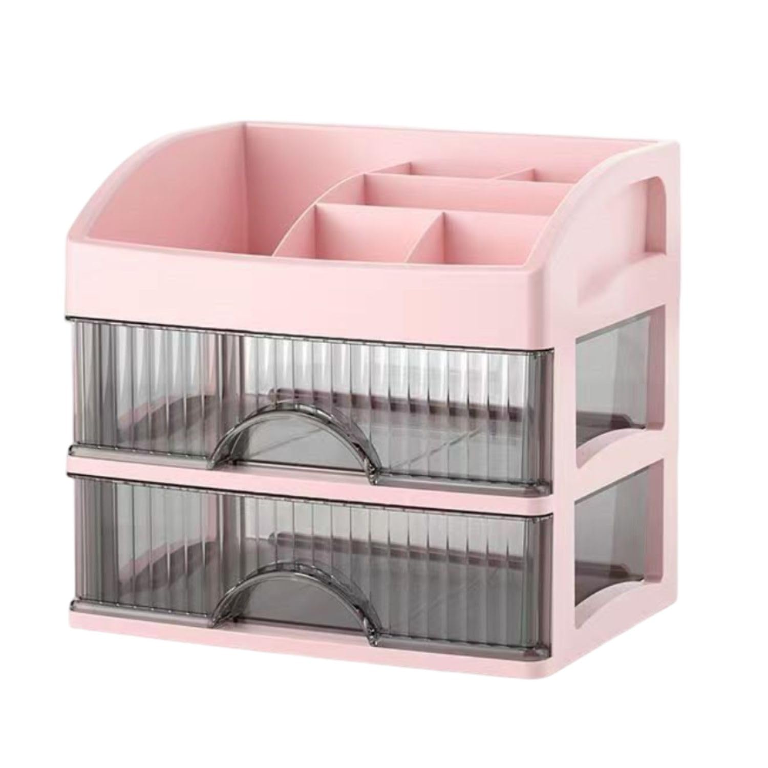 FunBlast Organizer da scrivania con cassetto, scomparto a 2 strati, organizer per trucchi, cancelleria, portapenne e portapenne, portapenne da tavolo, multifunzionale