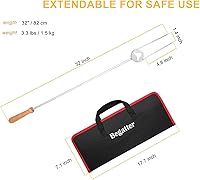 Vista 8 de Palos para asar perros calientes de servicio pesado para fogata, palos para malvaviscos extensibles para fogata, palos s'mores de 32" de largo