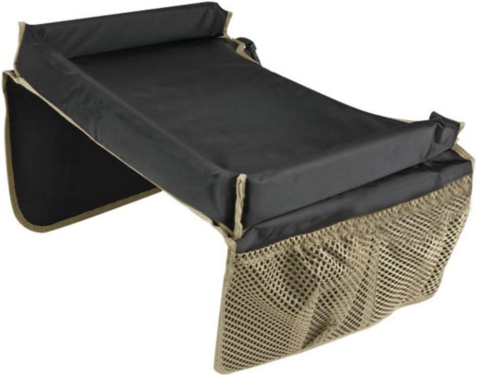 Star Kids Snack & Play Travel Tray - Easy to Clean Nylon with Mesh Pockets, Cup Holder & Reinforced Sides. Keeps Snacks Off The Floor & in The Tray. Great for Car Trips, Plane Rides & More.
