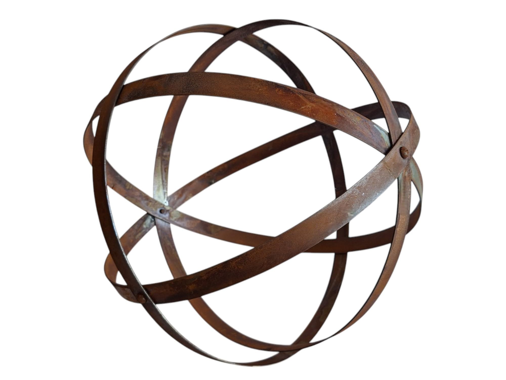 Bornhöft Gartenkugel aus Metall, Rostoptik, Dekorative Stahlband-Skulptur für Garten Edelrost rostige Gartendekoration (40 Centimeter)