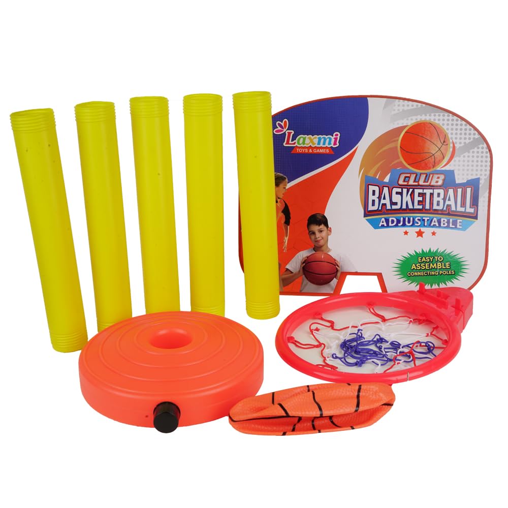 Asian Kids Basketball Set with Adjustable Height Stand, Detachable Net, Durable Base for Indoor Outdoor Play 2