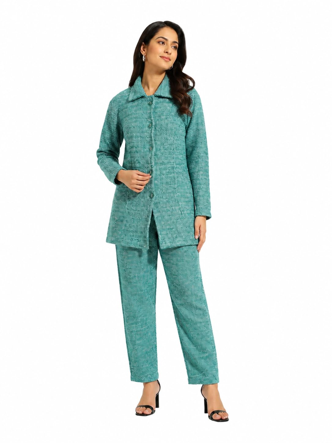 hautemoda Women Woollen Coat and Trouser set |Co-ord Set-picture-53
