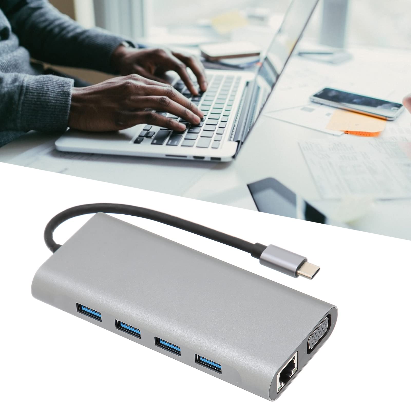 Dock di Espansione Portatile 11 in 1 in Lega di Alluminio per Computer di Tipo C con velocità di Trasferimento Elevata per Viaggiatori D'affari