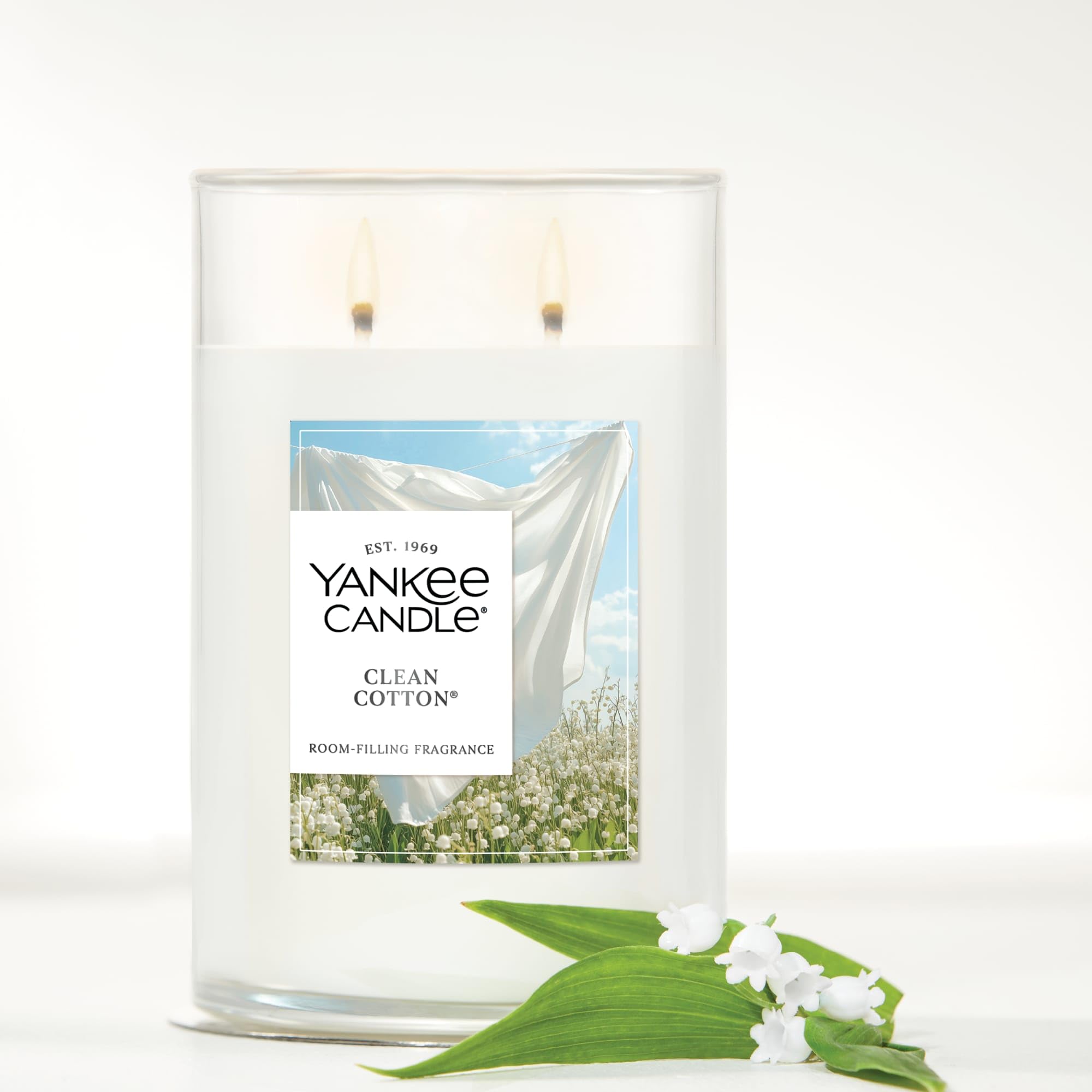 Yankee Candle Clean Cotton Signature Duftkerze im Glas, groß