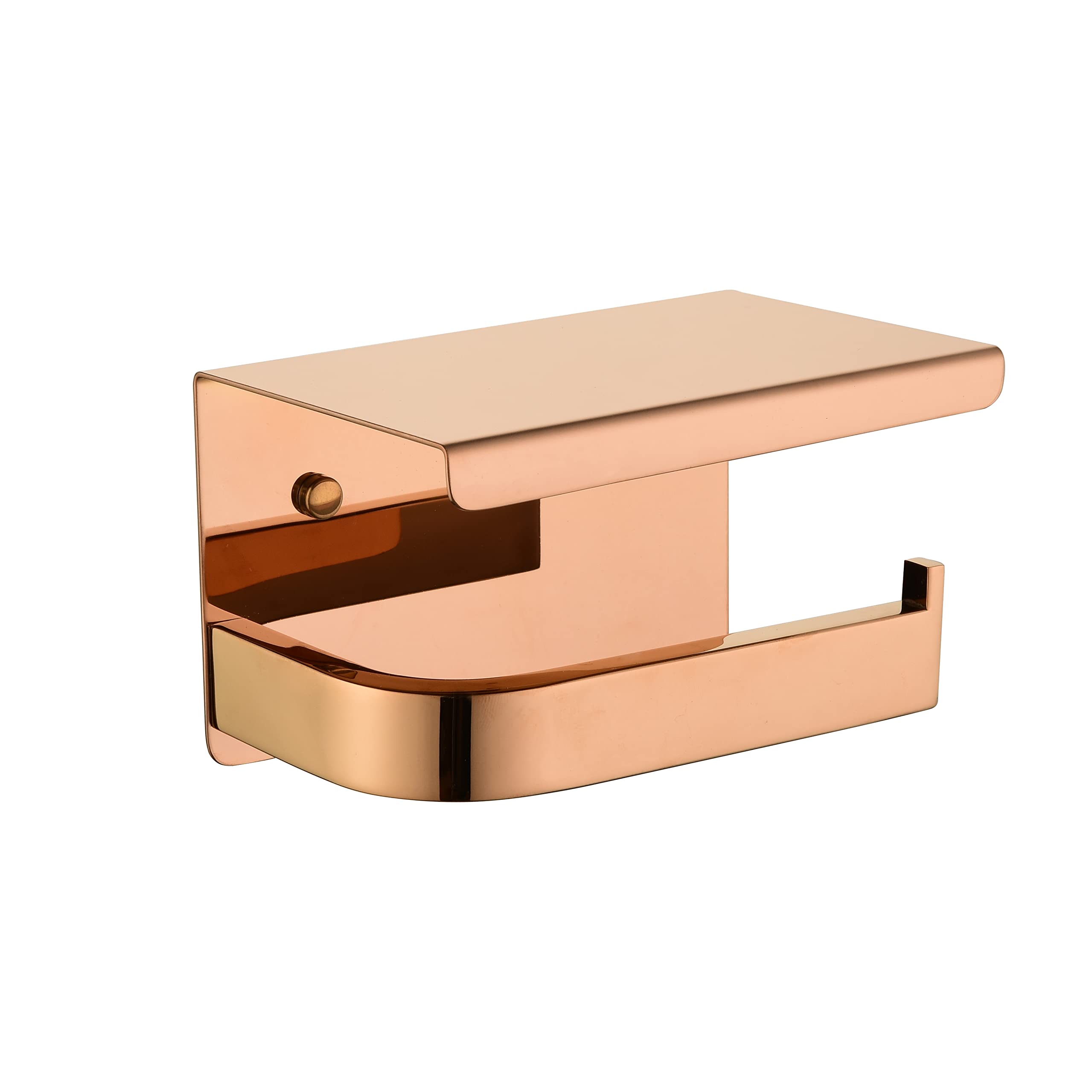 P E R K Roll Holder with Cover (Stainless-Steel -Grade- 304) in AXN Series Bathroom Toilet Paper Roll Holder with Lid or Cover P E R K Bathroom Accessories (PVD Rose Gold)