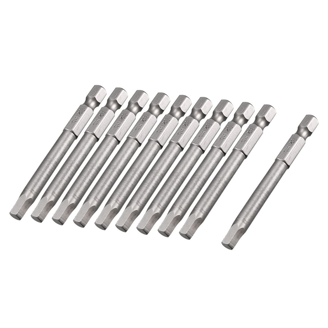 sourcing map 1/4" Quick Change Shank 5mm Magnetic Hex Screwdriver Bits 65mm Length 10pcs โ image 1