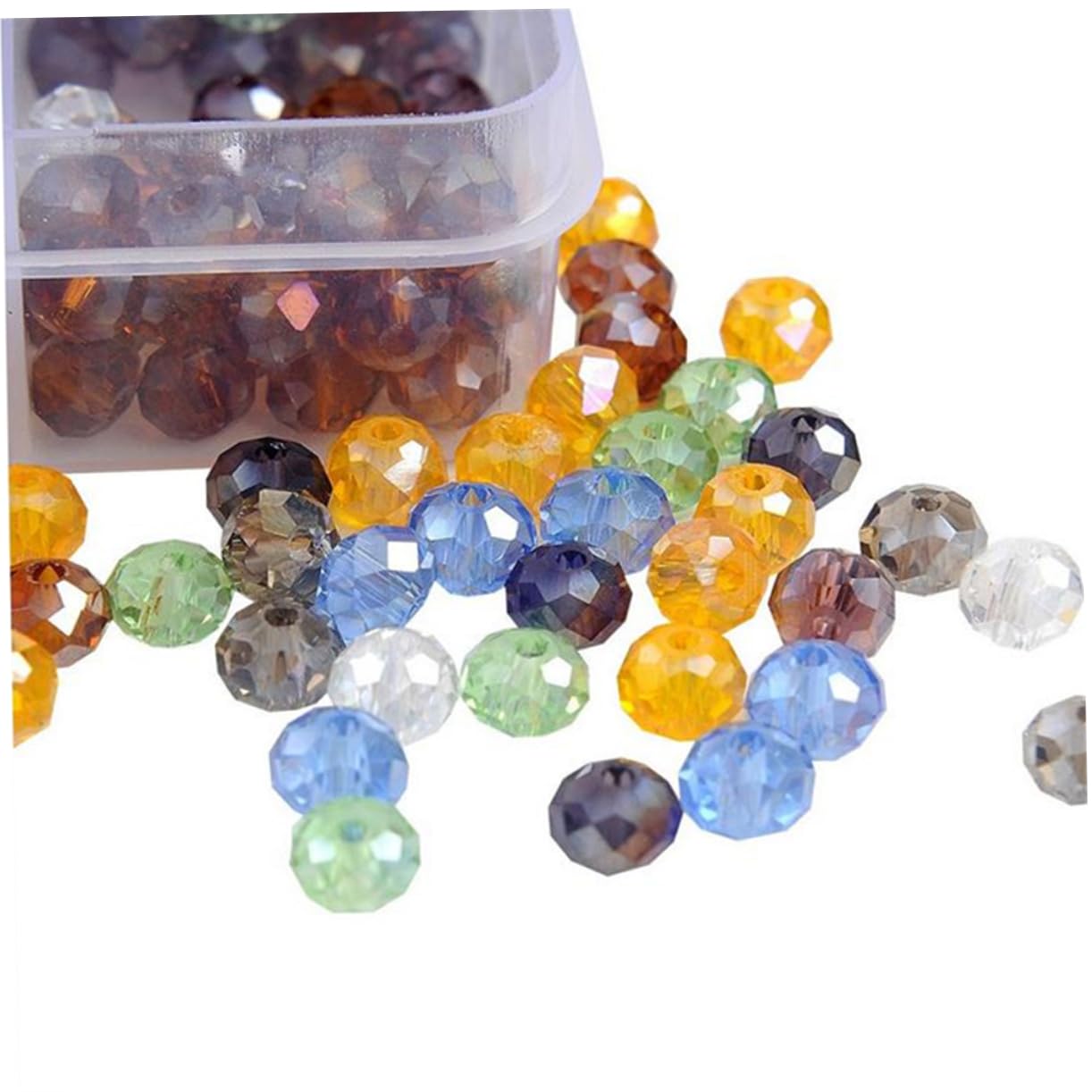 SEWACC 1500piezas Abalorios De De Para Fabricación De Joyas De Mostacillas Facetadas Con Caja De Almacenamiento Para Pulseras y Pendientes