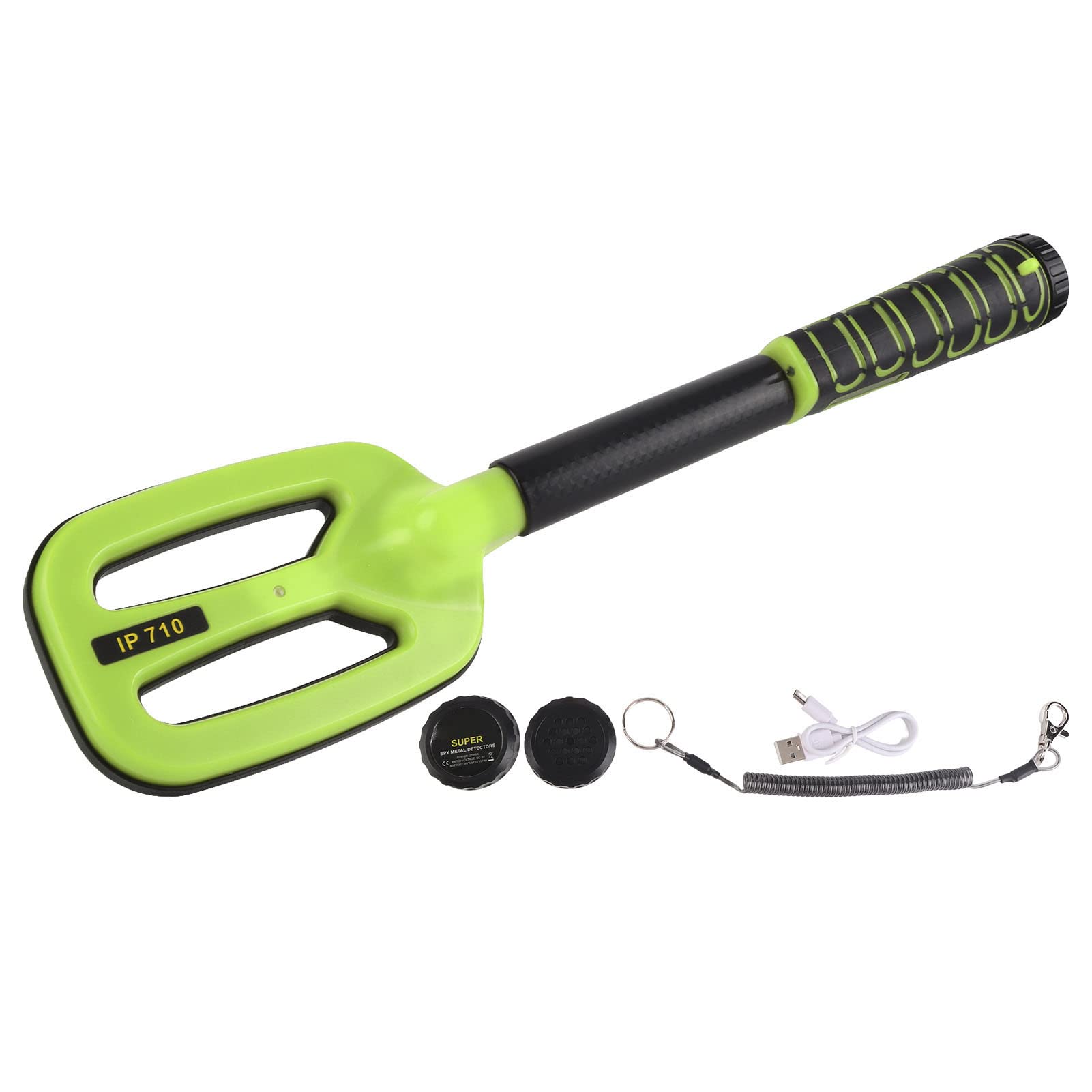 Underwater Metal Detector IP68 Waterproof Sound Light Vibration Alarm LED Lamp Diving Metal Finder Outdoor Treasure Hunting Archaeological Instrument for 30 to 60m (Green)