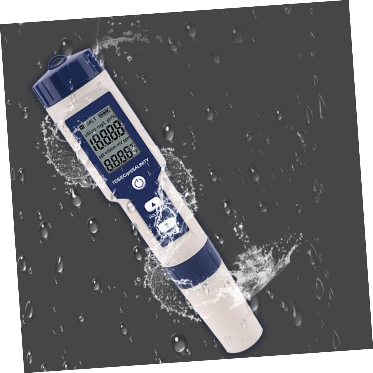 KOMBIUDA Medidor Digital de Salinidad para Piscina y Acuario Alta Precisión, Diseño Único LCD y Material Plástico Resistente, Adecuado para Tanques de Peces