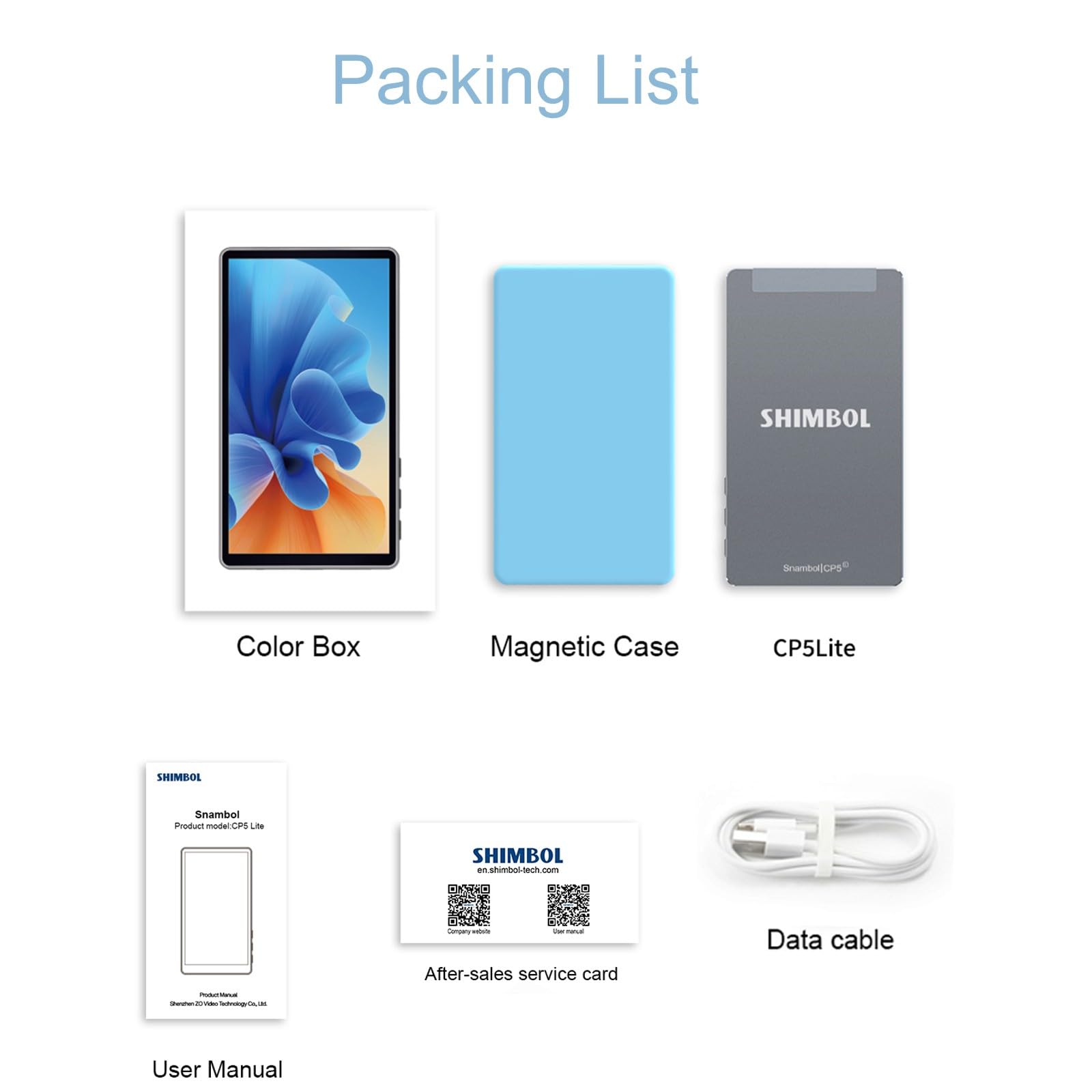 Shimbol CP5 Lite 5 "1080P Pantalla de Monitor Selfie para teléfono Celular iPhone Andriod, teléfono Vlog Trasero Espejo de la cámara, conexión de un Clic de Rango de 50 m, con Funda Azul magnética