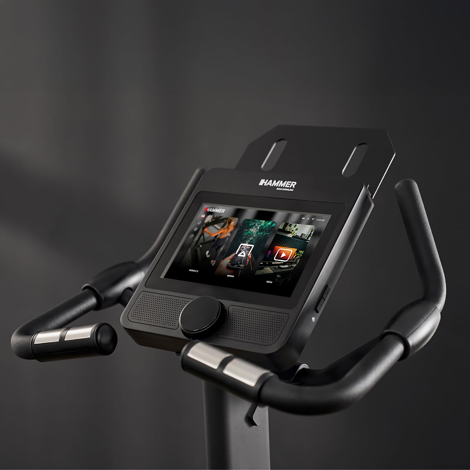 HAMMER Ergometer UB 8000 – leiser Heimtrainer für Zuhause, Apps vorinstalliert Kinomap & Zwift, Touch-Display, 14 kg Schwungmasse, 17 Programme, Hometrainer Fahrrad bis 150 kg