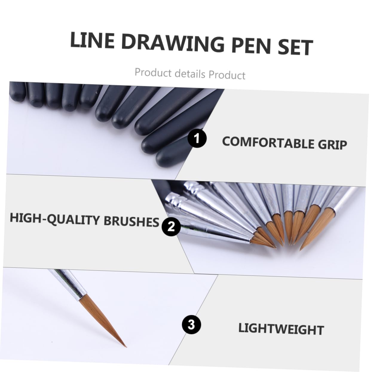 Operitacx 30piezas Pinceles De Detalle para Acrílica y Pinceles De Pelo Fino para y Manualidades para Diseño De Uñas y Facial
