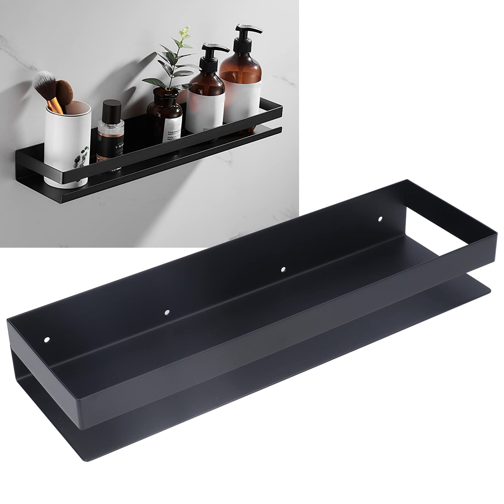 Bathroom Shower Organizer Shower Caddy Shelf Rustproof Hanging Shower Storage Rack Matte Black Simple Bathroom Accessories for Toilet