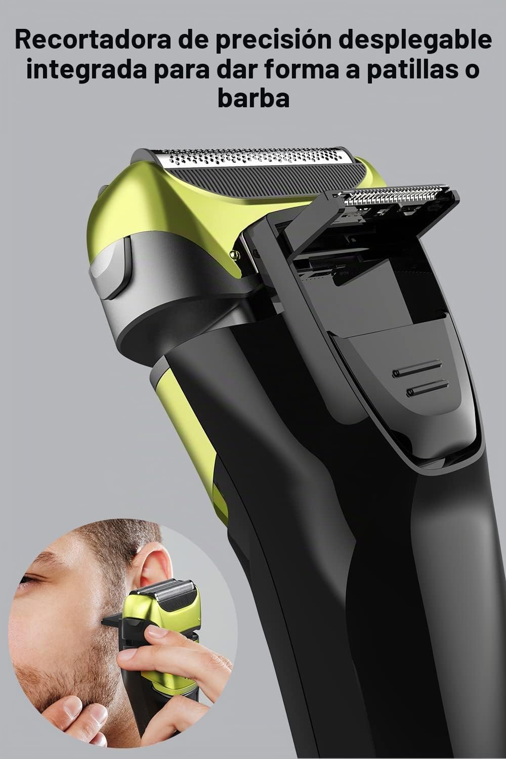 Afeitadora eléctrica Amurhey para hombre con 3 cuchillas flexibles, Máquina de Afeitar Barba con pop-up & Funda de viaje, Afeitadora Barba en seco y húmedo, FK-608i