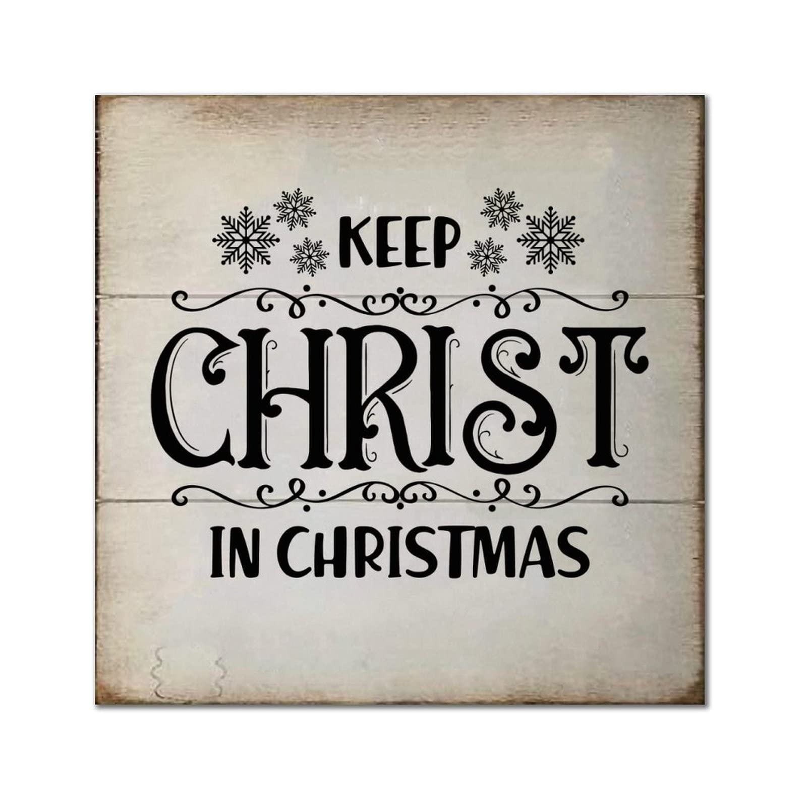 Plaque Keep Christ in Christmas bois rétro 30,5 cm - 7