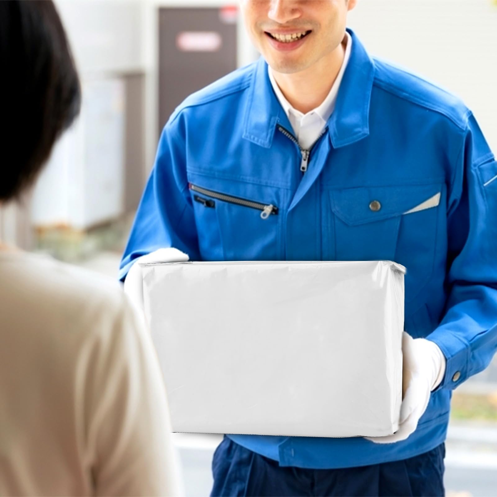 60 Pièces Pochette Sac d Envoie Colis Vinted Grand 4 Tailles Sac Emballage Colis Vetement Auto Adhésives Imperméables pour Vêtements et Expédition de Textiles Transport Blanc