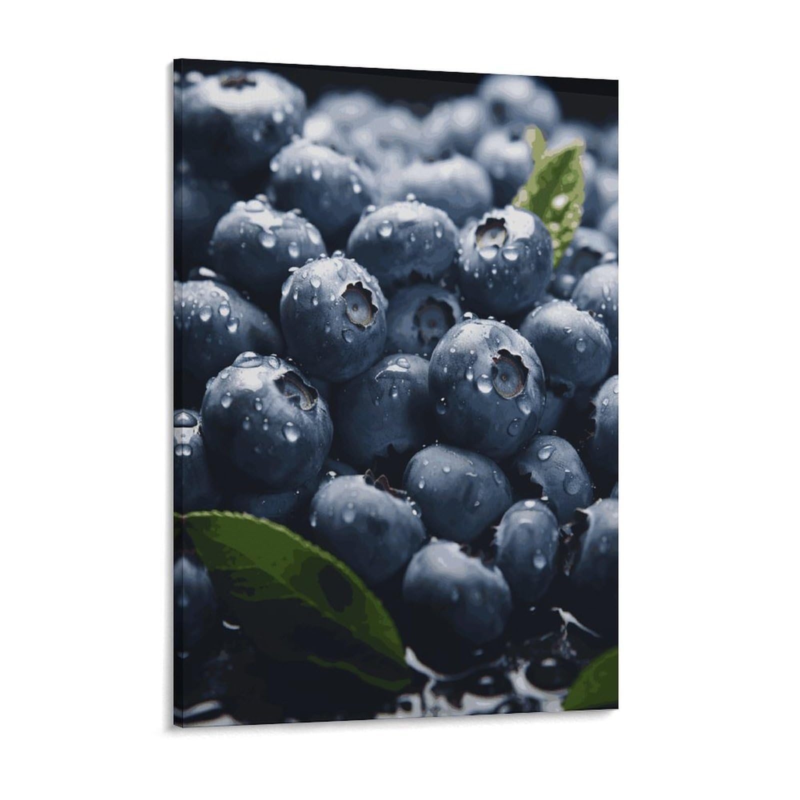 NTVOWPZO Delicious Blueberry Canvas Wall Art for Bedroom 12x16inch Canvas Prints Artwork for Walls Modern Picture Artwork Painting for Living Room Aesthetic Wall Paintings for Bathroom Kitchen Office