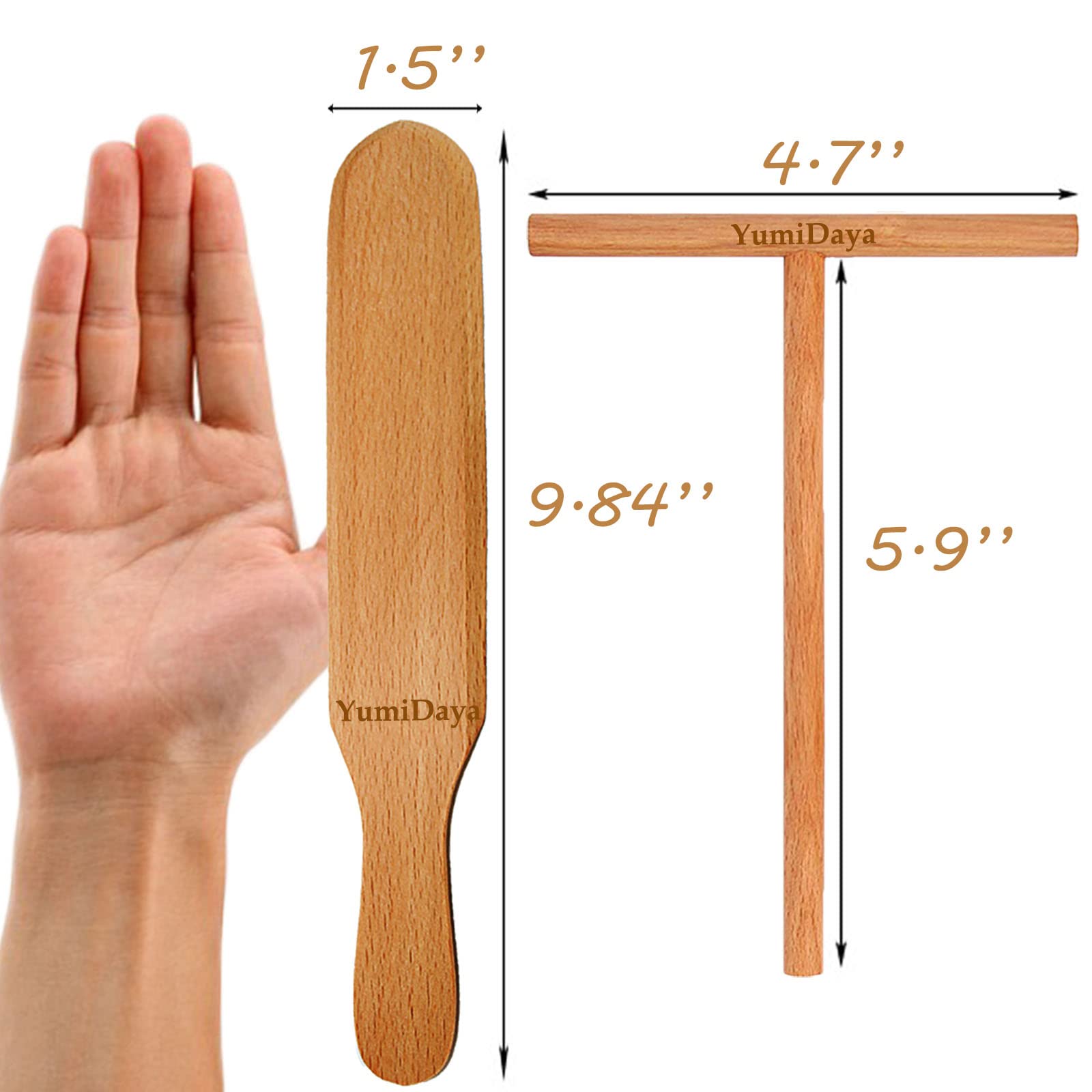 Esparcidor Masa Crepes 3 Piezas Esparcidor De Crepes De Madera - Herramienta Para Panqueques Y Crepes, DIY Cocina Madera No Tóxica