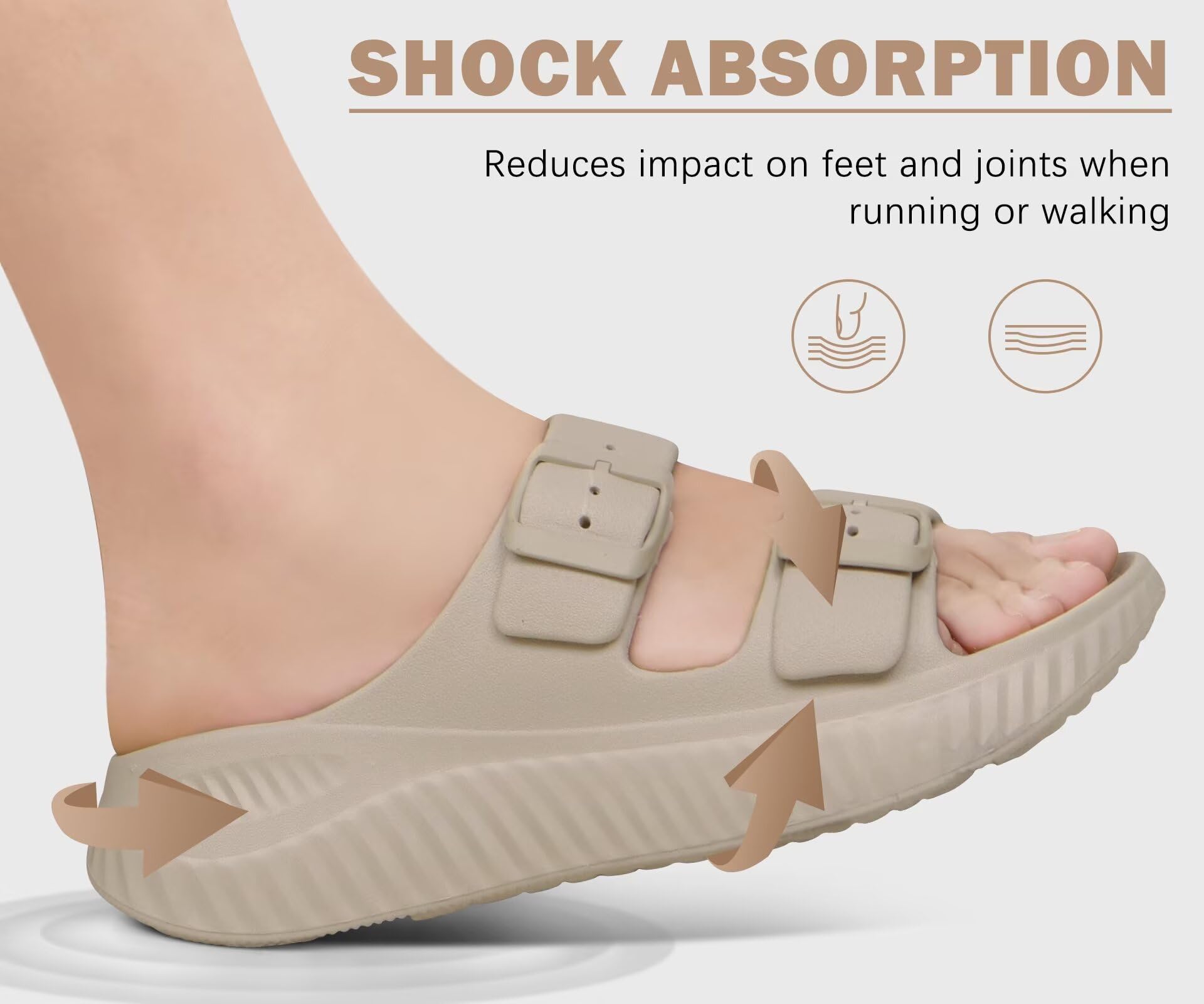 KuaiLu Damen Recovery Sandalen Athletic Sport Sliders Bogen Unterstützung Kissen Orthotic Plantar Fasciitis auf dicke Sommer Sandles