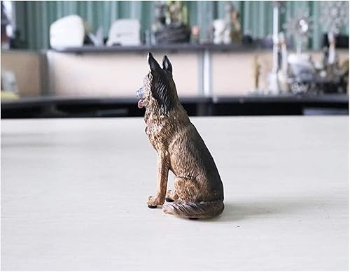 Miniatura 6 de TISVY Escultura artesanal, esculturas de estatua, simulación, pastor alemán, modelo Demu lobo, perro, parte trasera negra, decoración de automóvil,