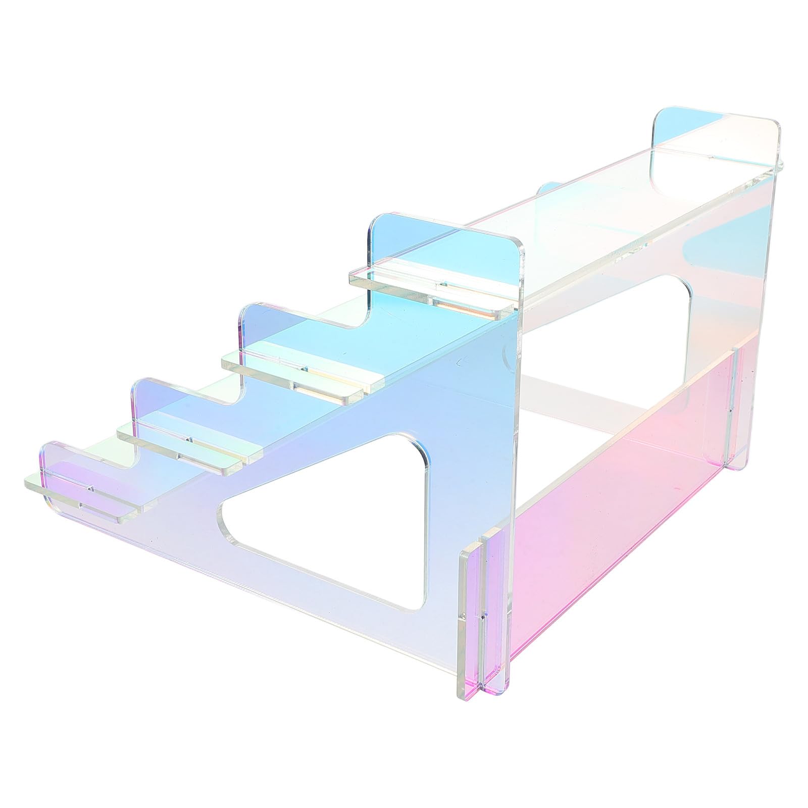 Healeved Acryl Parfümständer mit 4-stufigem Design Farbenfroher Figurenständer für Einfache Aufbewahrung und Platzsparende Organisation von Kosmetik und Figuren im Zuhause