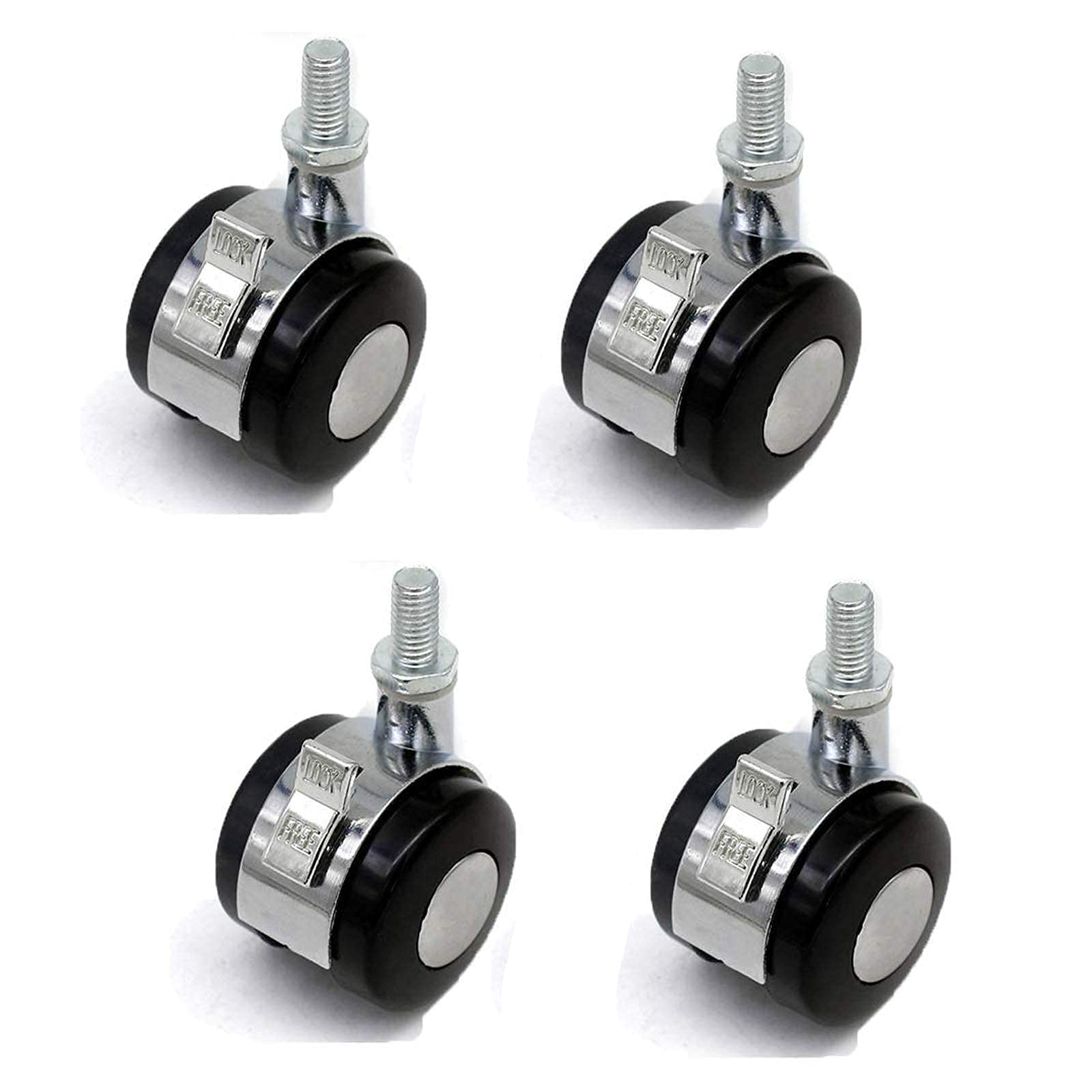 Ruedas giratorias 4 piezas Ruedas para silla de oficina con freno, Ruedas universales para silla Ruedas, Ruedas gemelas giratorias de plástico, Ruedas resistentes para muebles, Rueda giratoria de 41 m