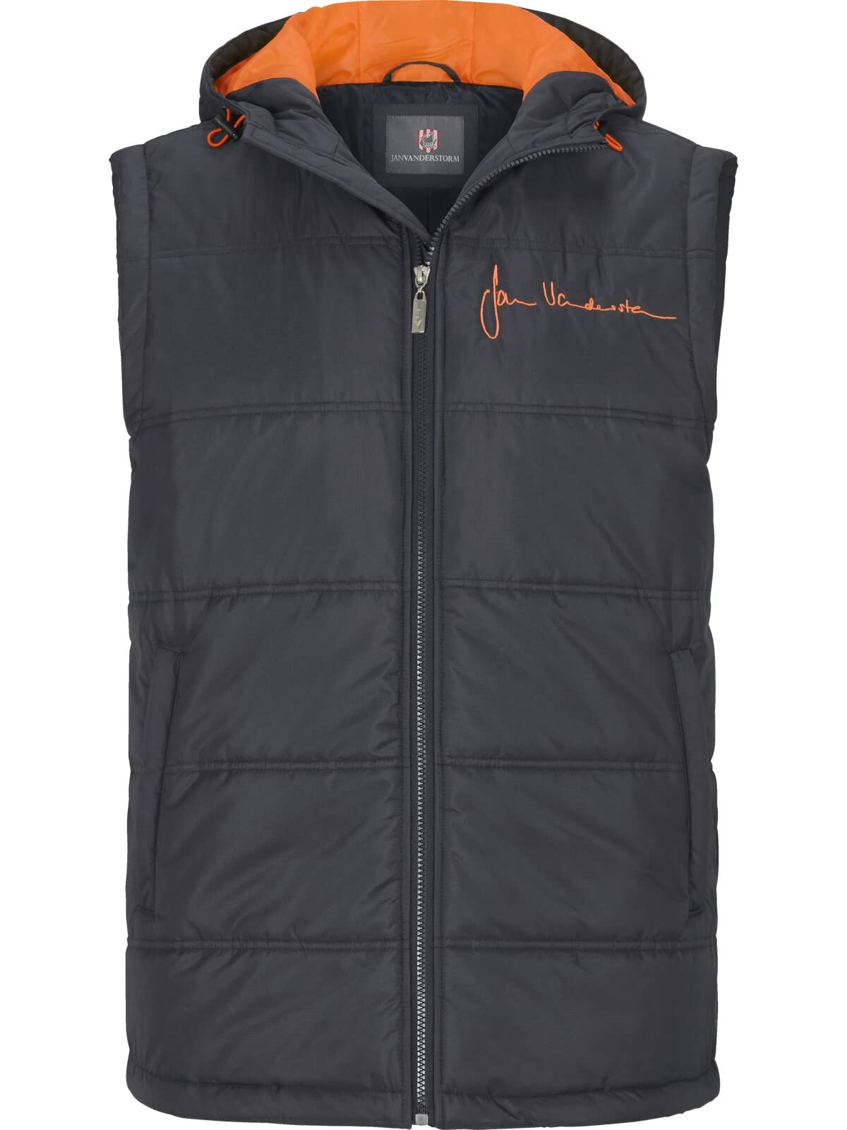 Jan Vanderstorm Herren Outdoorweste Nithard | Funktionsweste mit Reißverschluss | Kapuze | warmes Futter | große Größen L-7XL