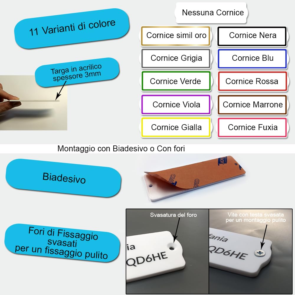 Targhetta personalizzata codice CIN, targhetta per locazione turistica, per strutture ricettive, case vacanza (integrazione CIR), Targa cin personalizzate per casa vacanze con locazione turistica