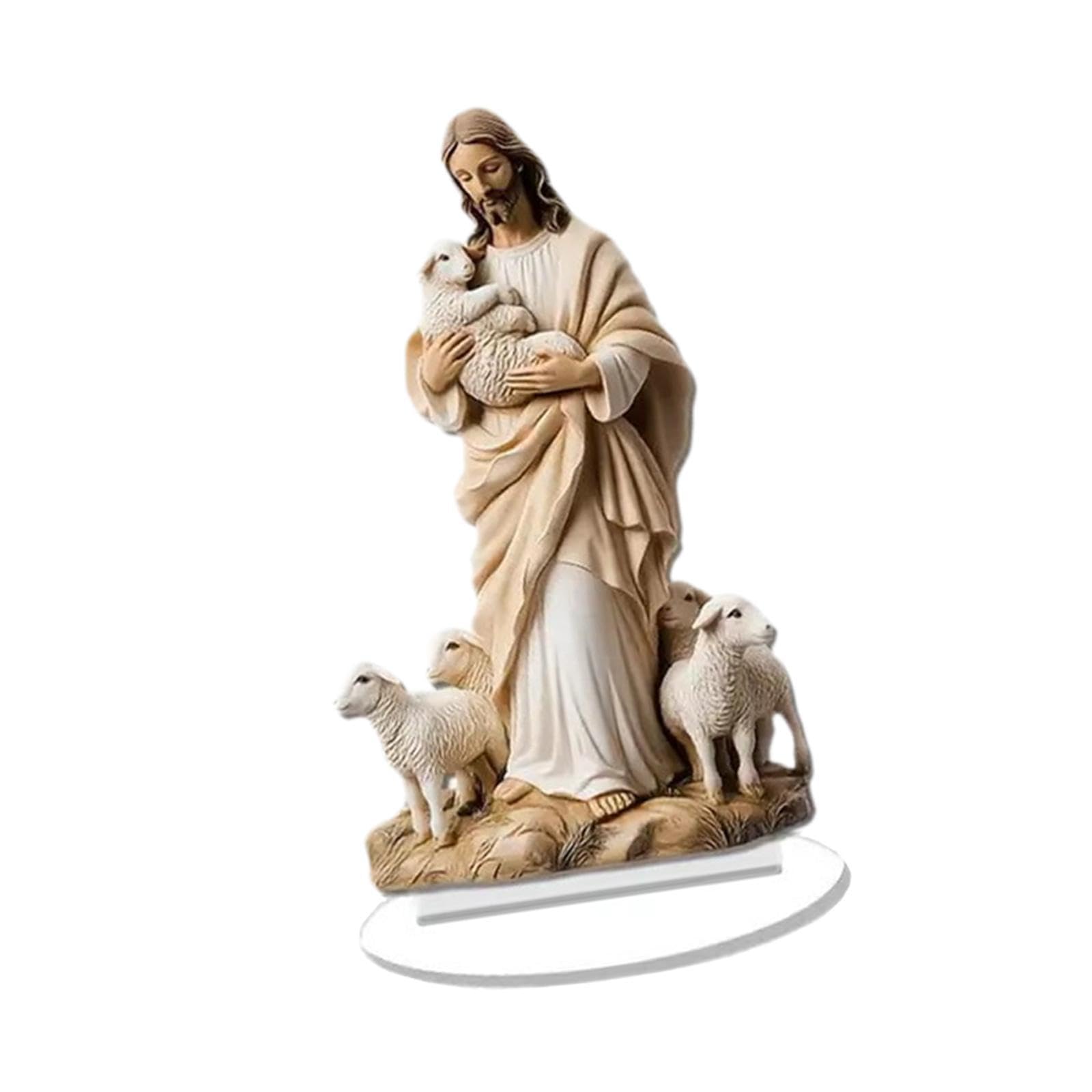 Décoration de table Jésus et agneaux en acrylique pour illuminer vos fêtes de famille
