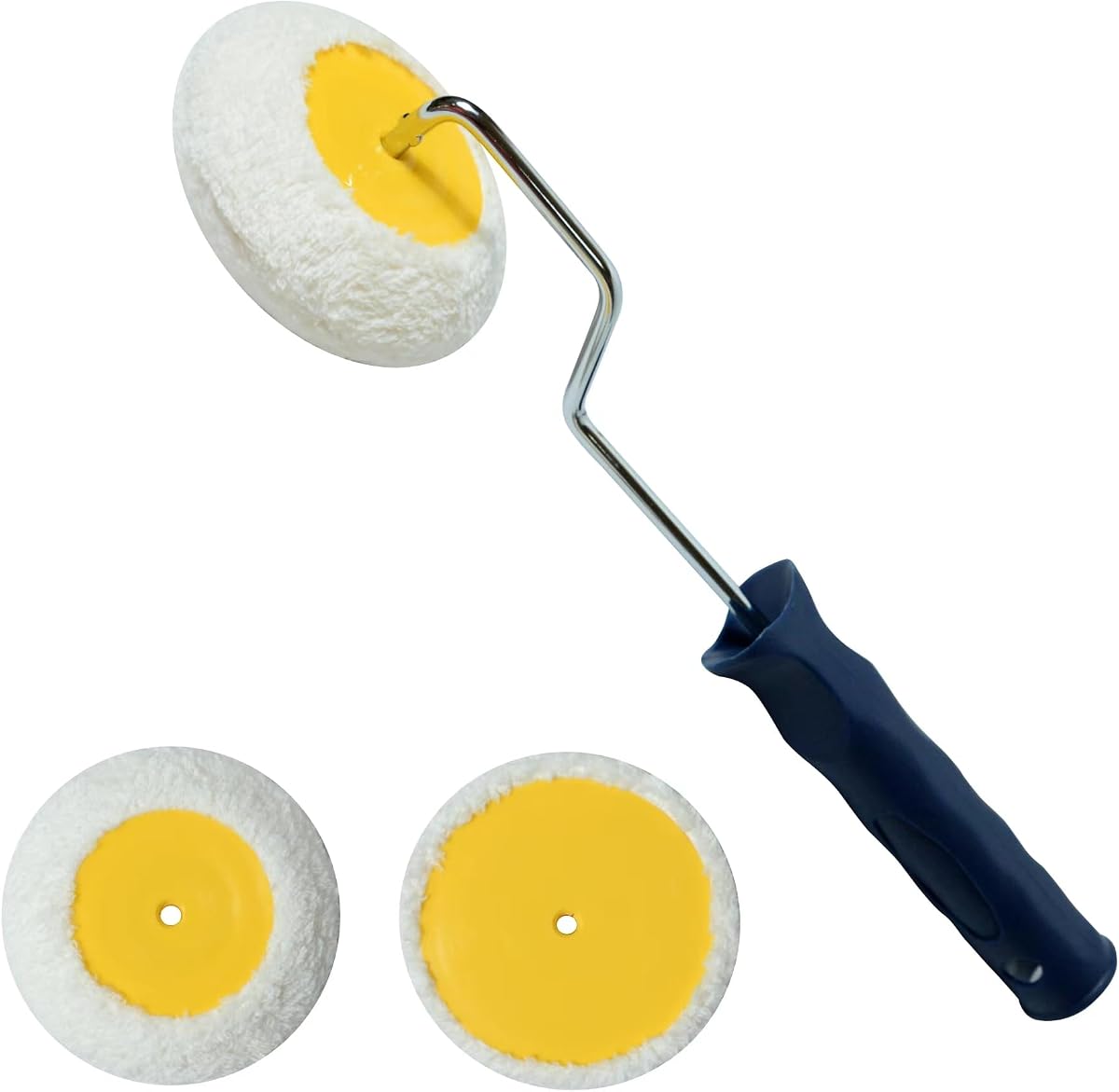 Nichiyo Kit de rodillo de pintura para esquinas, 3 piezas, mini rodillo de esquina para paneles de yeso para uso con pinturas a base de agua, aceite o esmalte, herramienta de rodillo de pintura para esquinas para decoración de pintura de pared en la oficina en el hogar | Herramienta de pintura para bordes de pinceles de pintura de esquinas para paredes, muebles, pisos, herramienta de decoración del hogar (D300C)