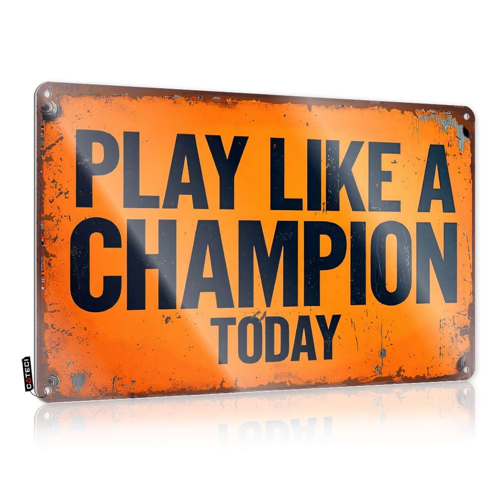 Wall, Tin Metal Sign Tailgating Cover Play Like A Champion Today | Rustic Hippie Wall Art(30X40CM)
