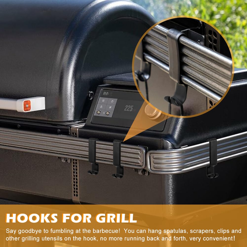 3Pcs Grills Hooks,Long Lasting Grill Hook Lock Accessory for BAC643 PAL,Grill Utensil Hooks,Lock Accessories for Grill,Plastic Hanger for Spatulas,Scrapers,Clips