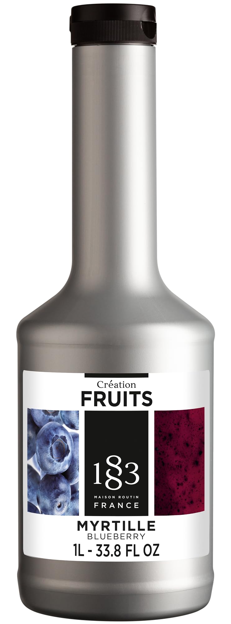 1883 Maison Routin Blueberry Fruit Purée for Cocktails, Mocktails & Smoothies – Vegan, Allergen-Free, No Artificial Colours – 1L PET Bottle