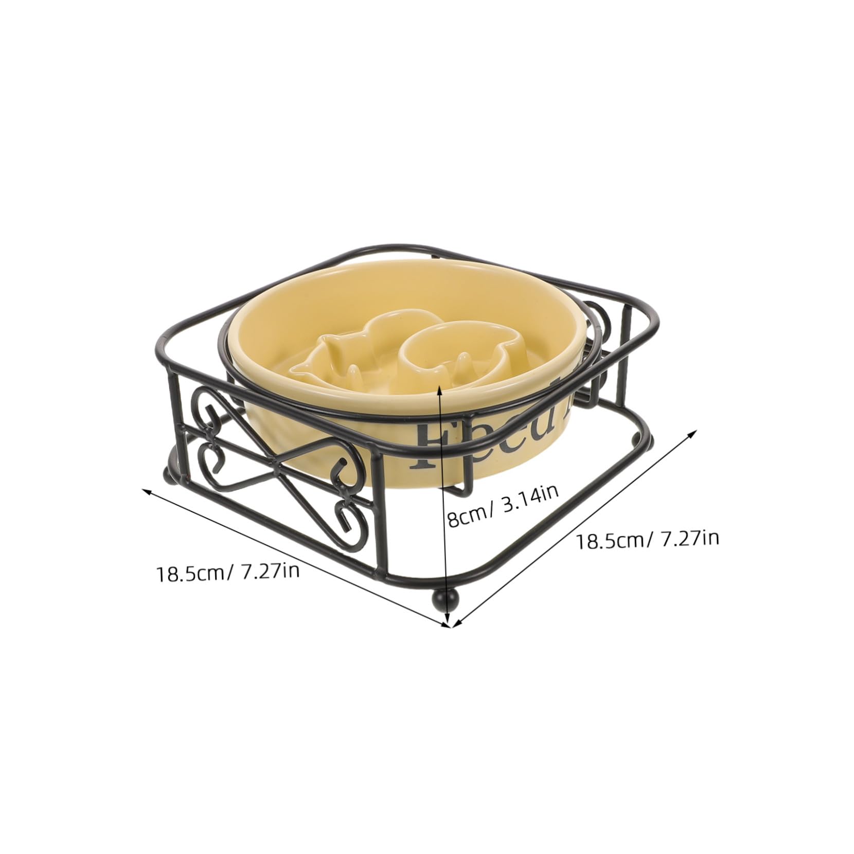 Ciotola Slow Feeder in Ceramica per Cani e Gatti Supporto Elevato Anti-ingozzamento Adatta Cani e Gatti di Piccola e Media Facile da Pulire e Stabile
