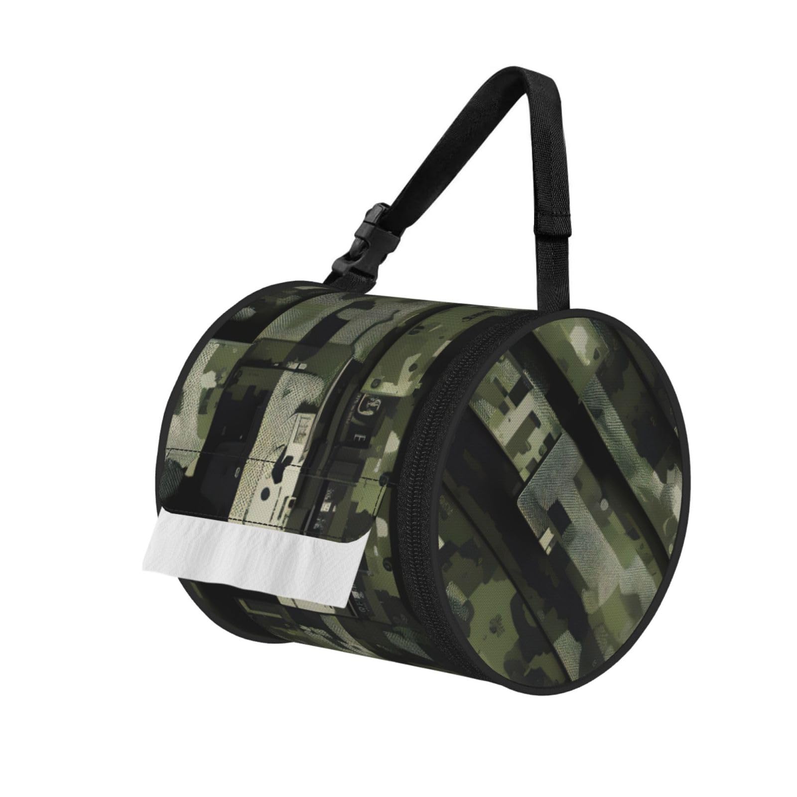Digital Camo Print Cylindrical Tissue Holder Bathroom Car Home Office Kitchen Decor Versatile