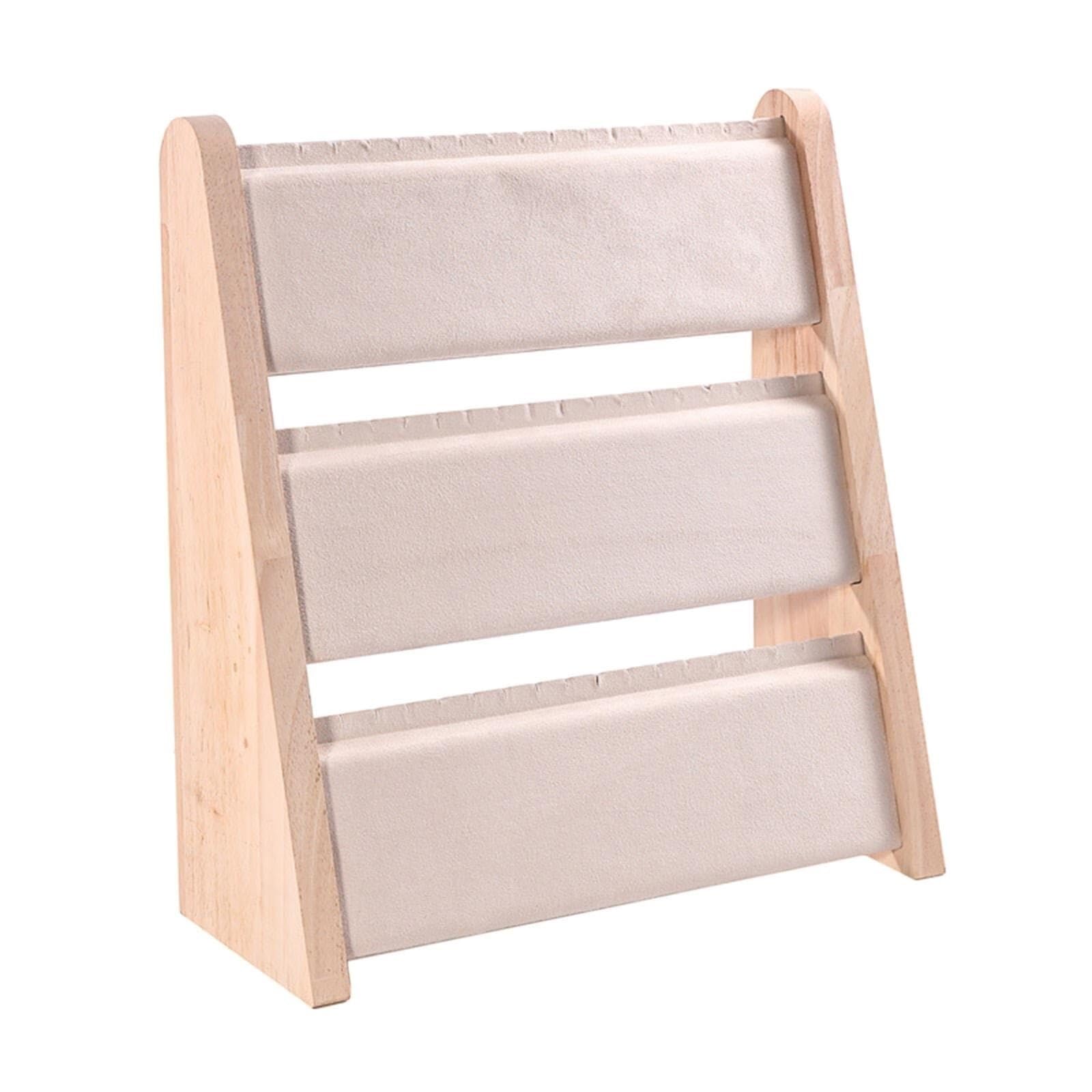 AZHKJKZH Jewelry Display Stand Necklace Display Holder Jewelry Organizer Stand Rack Pendant Storage(Beige)