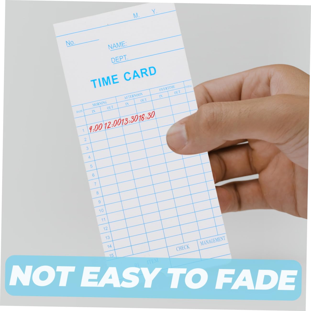SEWACC Anwesenheitskarten und Feiner Verarbeitung 100 Doppelseitige aus Papier mit Flexiblem Design Stundenzettel und Zeiterfassung für Mitarbeiter im Büro