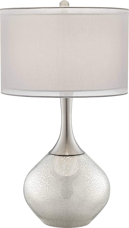 Lámpara de Mesa Possini Euro Design Swift 77cm Vidrio Mercurio Cromo miniatura 2