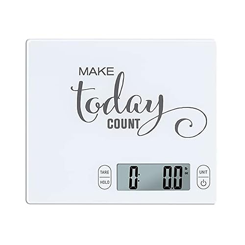 Miniatura 1 de Eat Smart - Báscula de vidrio para cocina de alimentos de 11 libras con mensaje inspirador