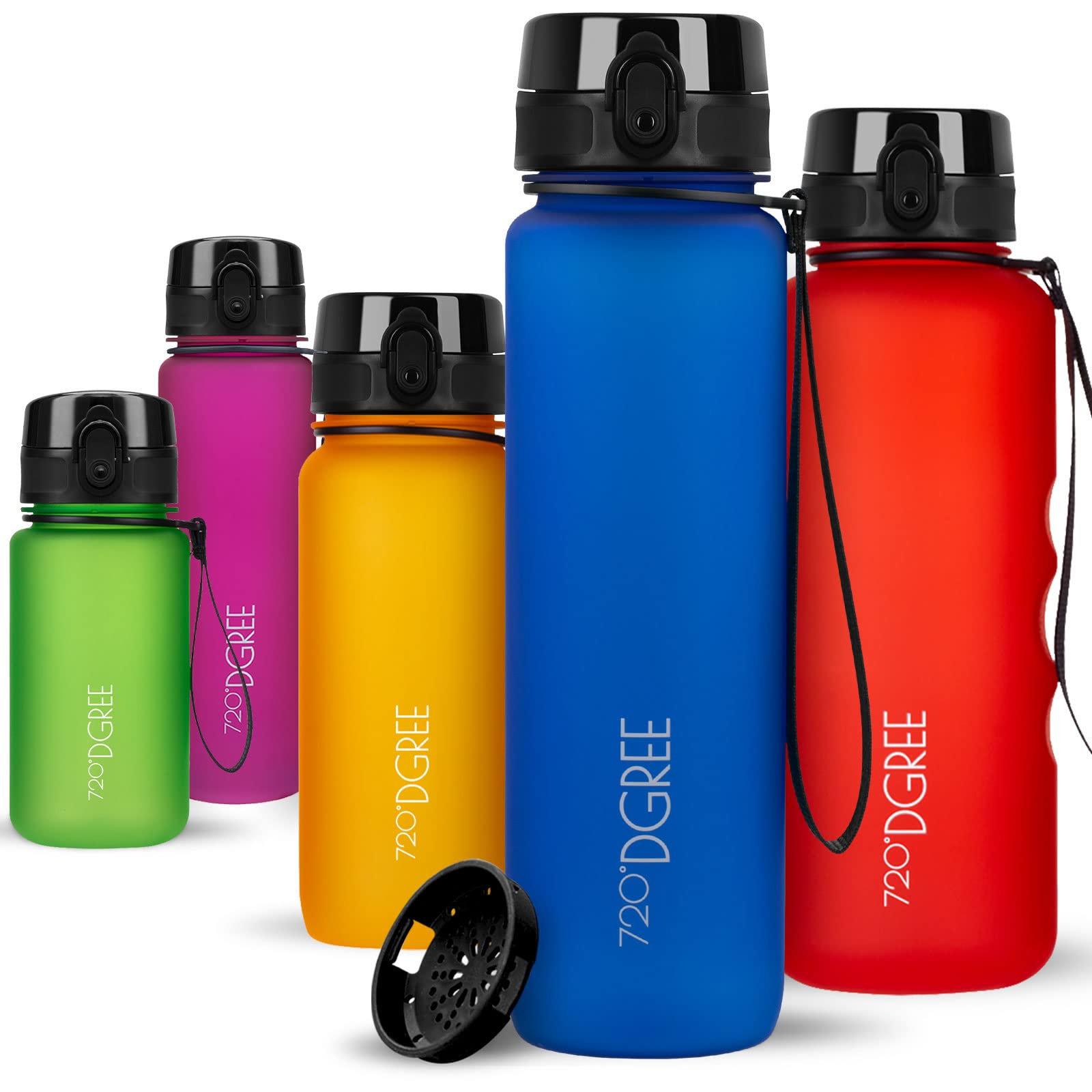 720°Dgree 16 Royal Blue | Softtouch Water Bottle 650Ml “Uberbottle“ Softtouch +Sieve - Bpa-Free Tritan, Leakproof, Reusable Drinking Bottle - Sports Bottle For School, Fitness, Gym, Cycling, Travel, Office, Outdoor, Hiking