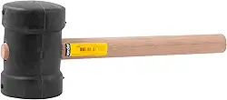 Vonder, Martelo De Borracha 80 Mm, Cabo Em Madeira, Preto.